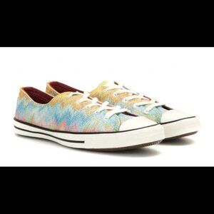 CONVERSE  MISSONI Collab Sz 10 All-Star Low Top Lace Up Unicorn Rainbow Sneakers